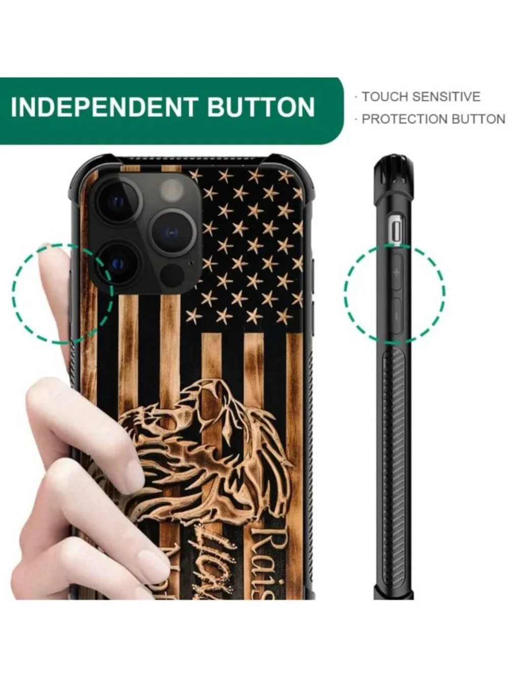 DAIZAG iPhone 14 Pro Shockproof Lions Not Sheep Woodgrain Case NEW